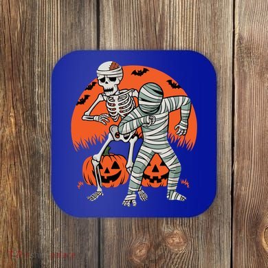 Dabbing Halloween Funny Skeleton Mummy Scary Pumpkin Gift Coaster