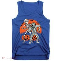 Dabbing Halloween Funny Skeleton Mummy Scary Pumpkin Gift Tank Top thumb 0