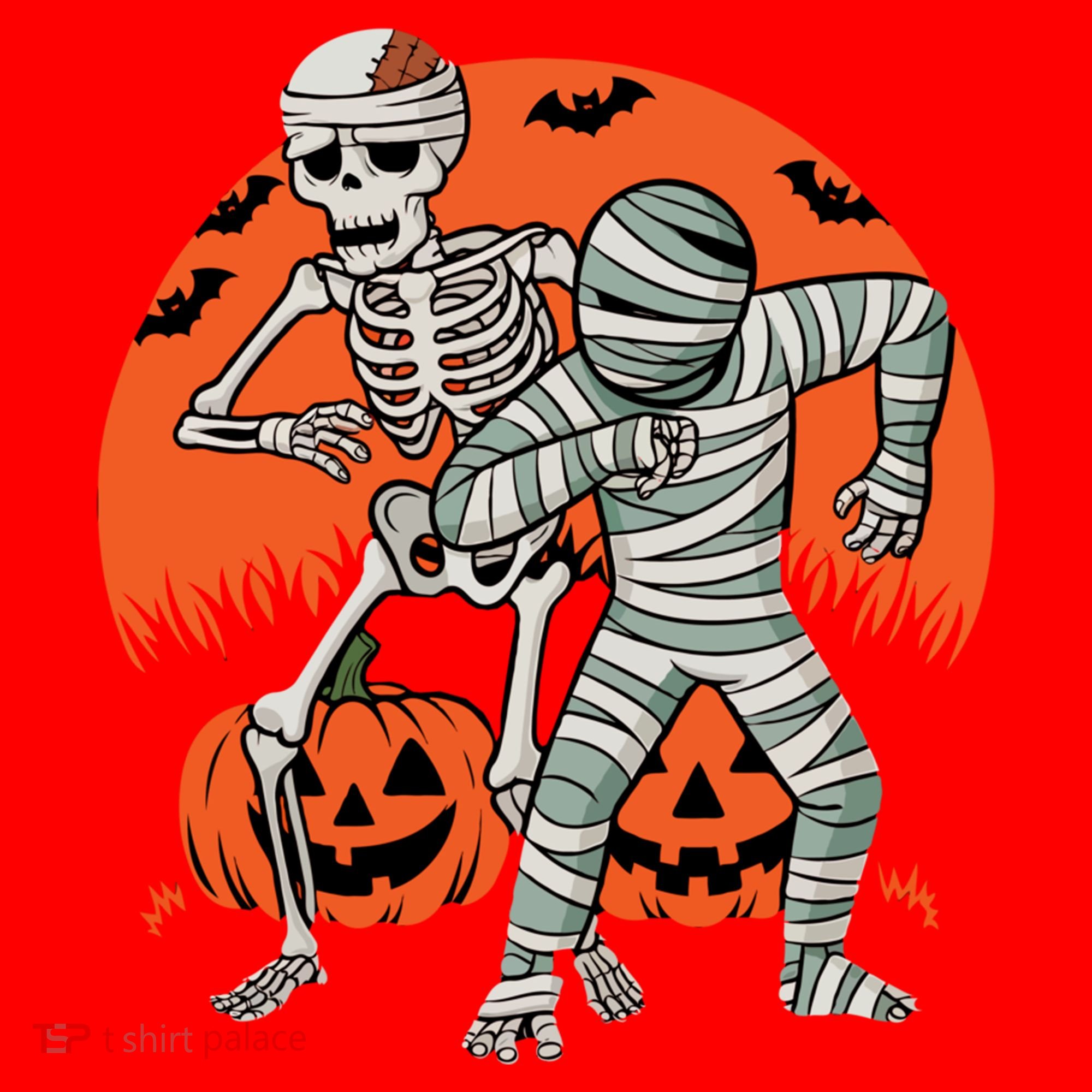 Dabbing Halloween Funny Skeleton Mummy Scary Pumpkin Gift Santa Hat