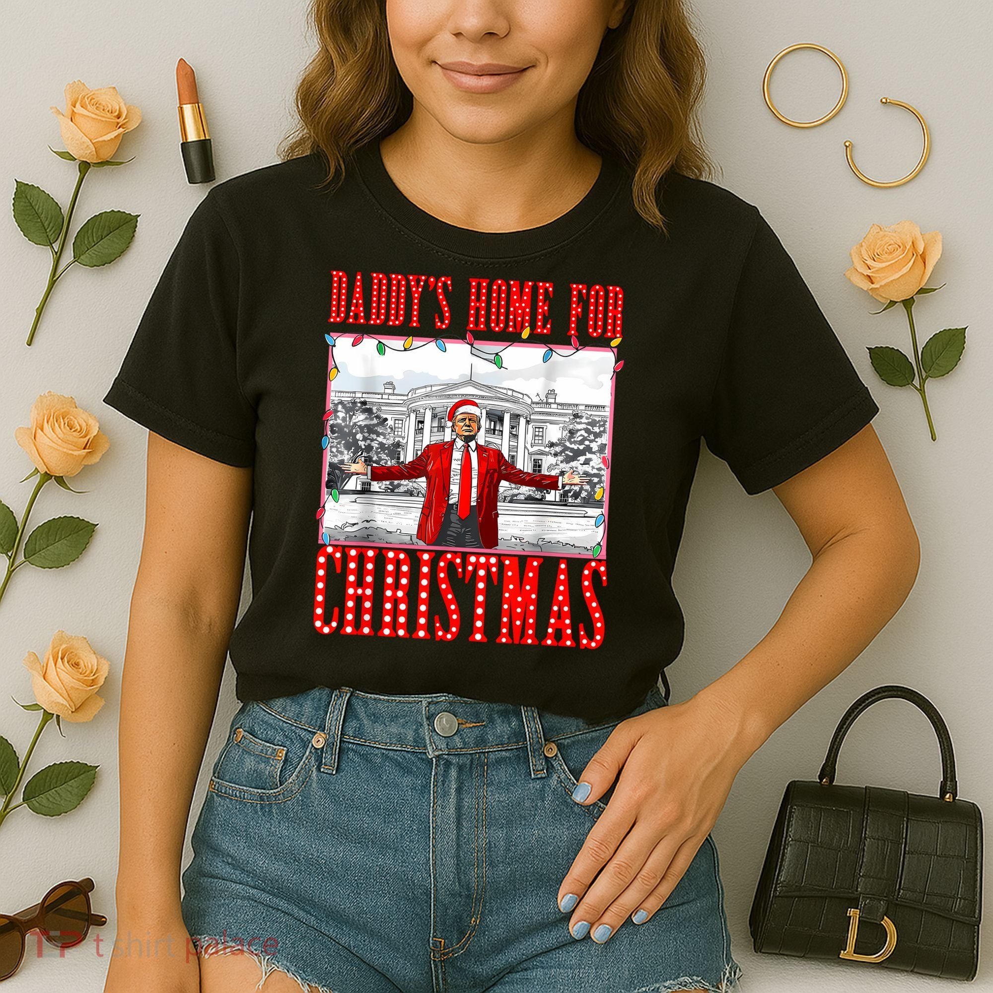 DaddyS Home For Christmas Trump Comfort Colors Boxy T-Shirt