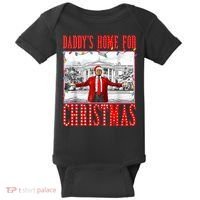 DaddyS Home For Christmas Trump Baby Bodysuit thumb 0