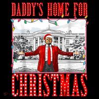 DaddyS Home For Christmas Trump Baby Bodysuit thumb 2