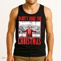 DaddyS Home For Christmas Trump Tank Top thumb 3
