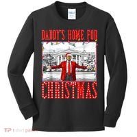 DaddyS Home For Christmas Trump Kids Long Sleeve Shirt thumb 0