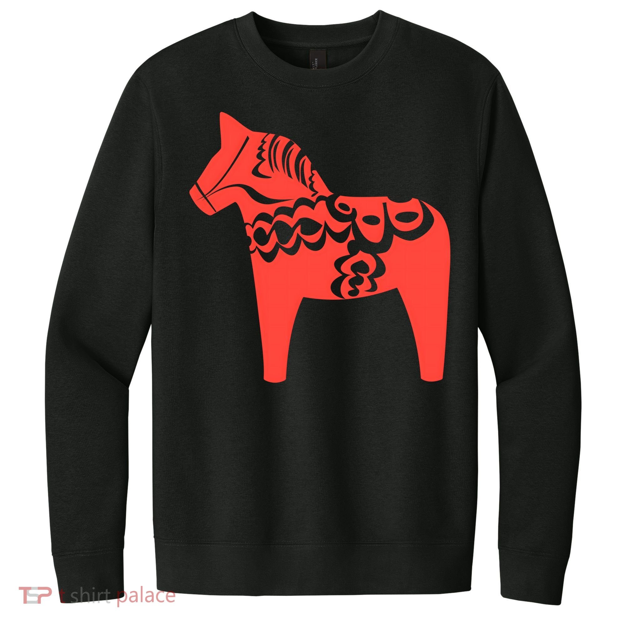 Dala Horse Gift Dalarna Swedish Sweden Sverige Gift V.I.T. Fleece Crew Sweatshirt