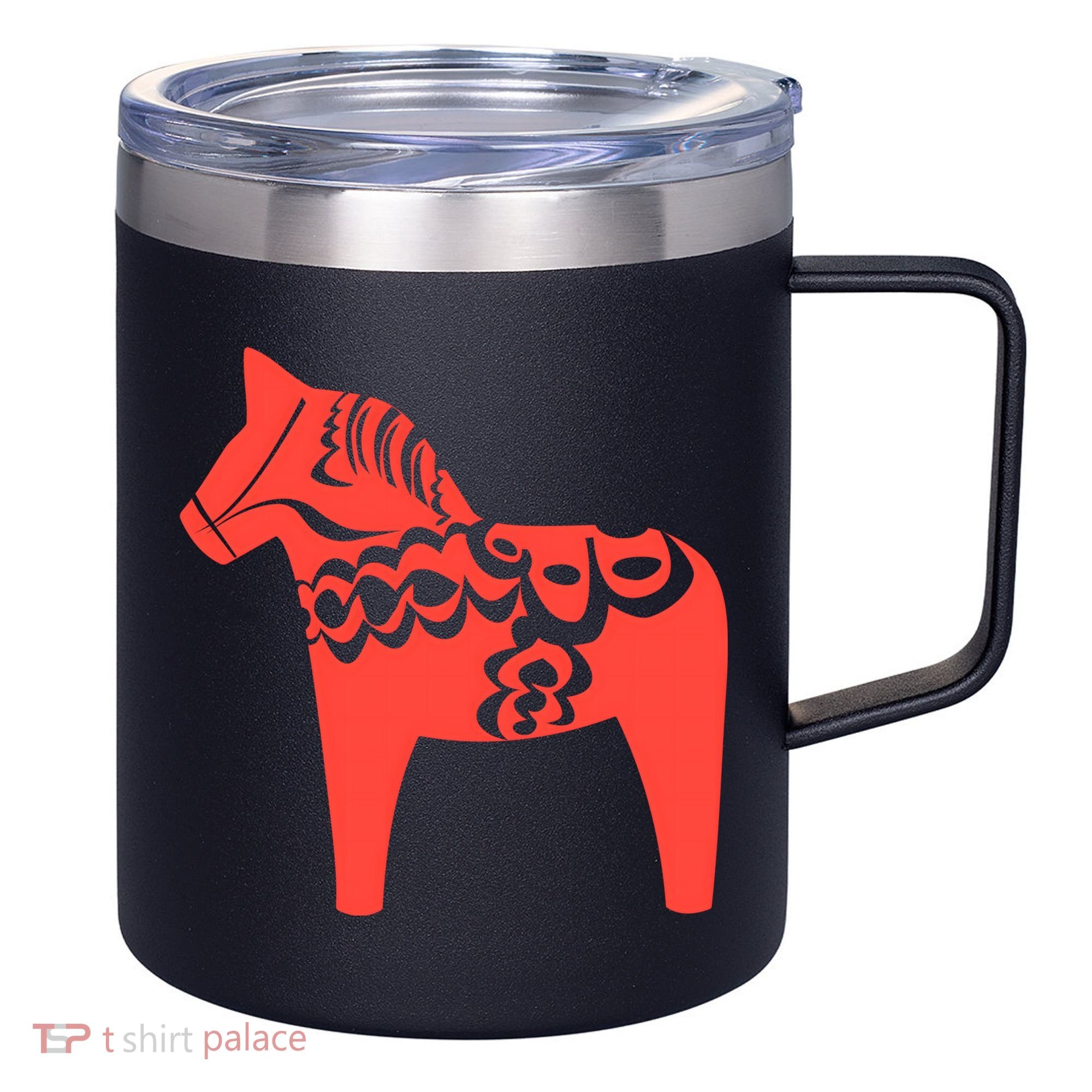 Dala Horse Gift Dalarna Swedish Sweden Sverige Gift 12oz Stainless Steel Coffee Mug