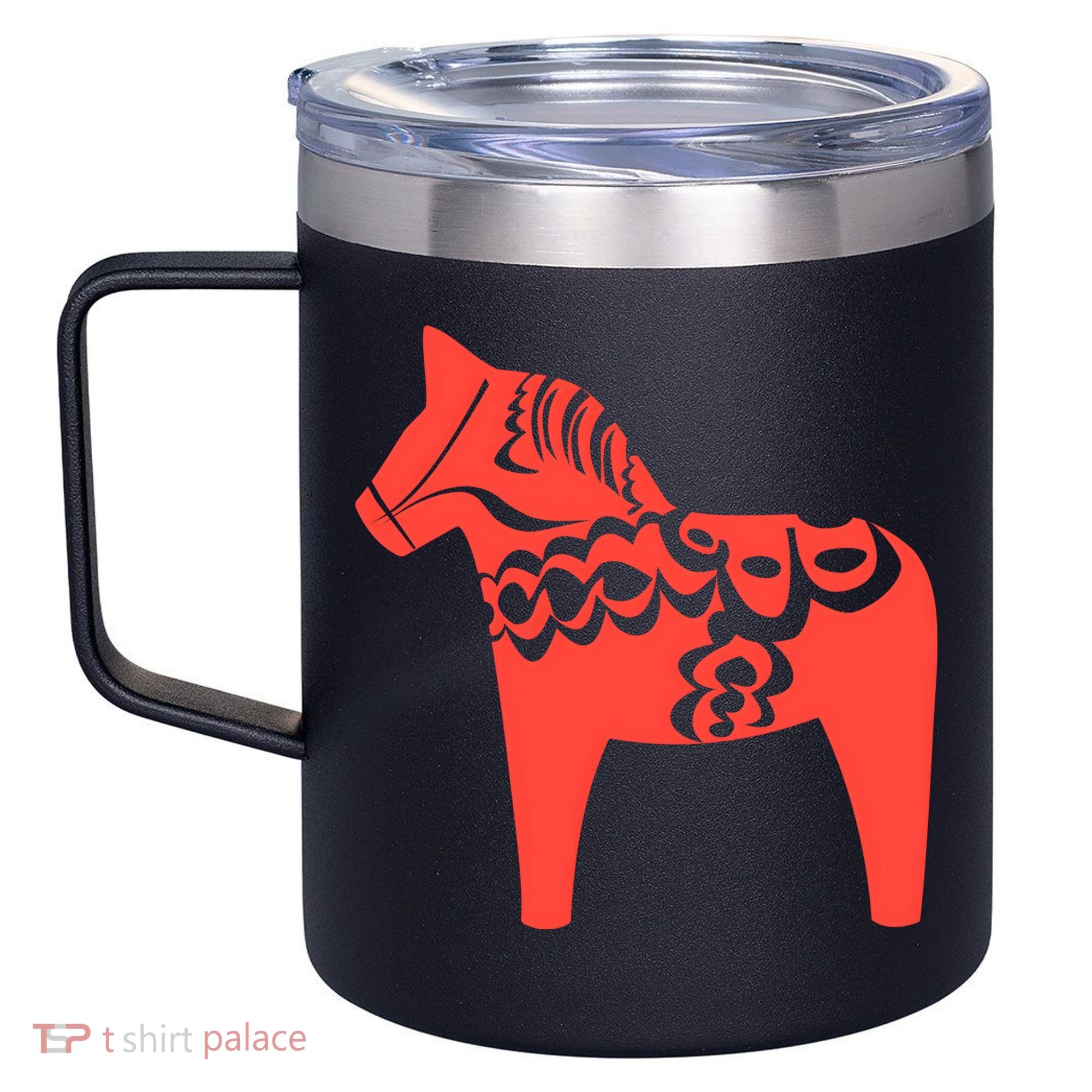 Dala Horse Gift Dalarna Swedish Sweden Sverige Gift 12oz Stainless Steel Coffee Mug