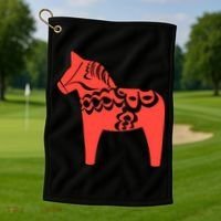 Dala Horse Gift Dalarna Swedish Sweden Sverige Gift Golf Towel thumb 1