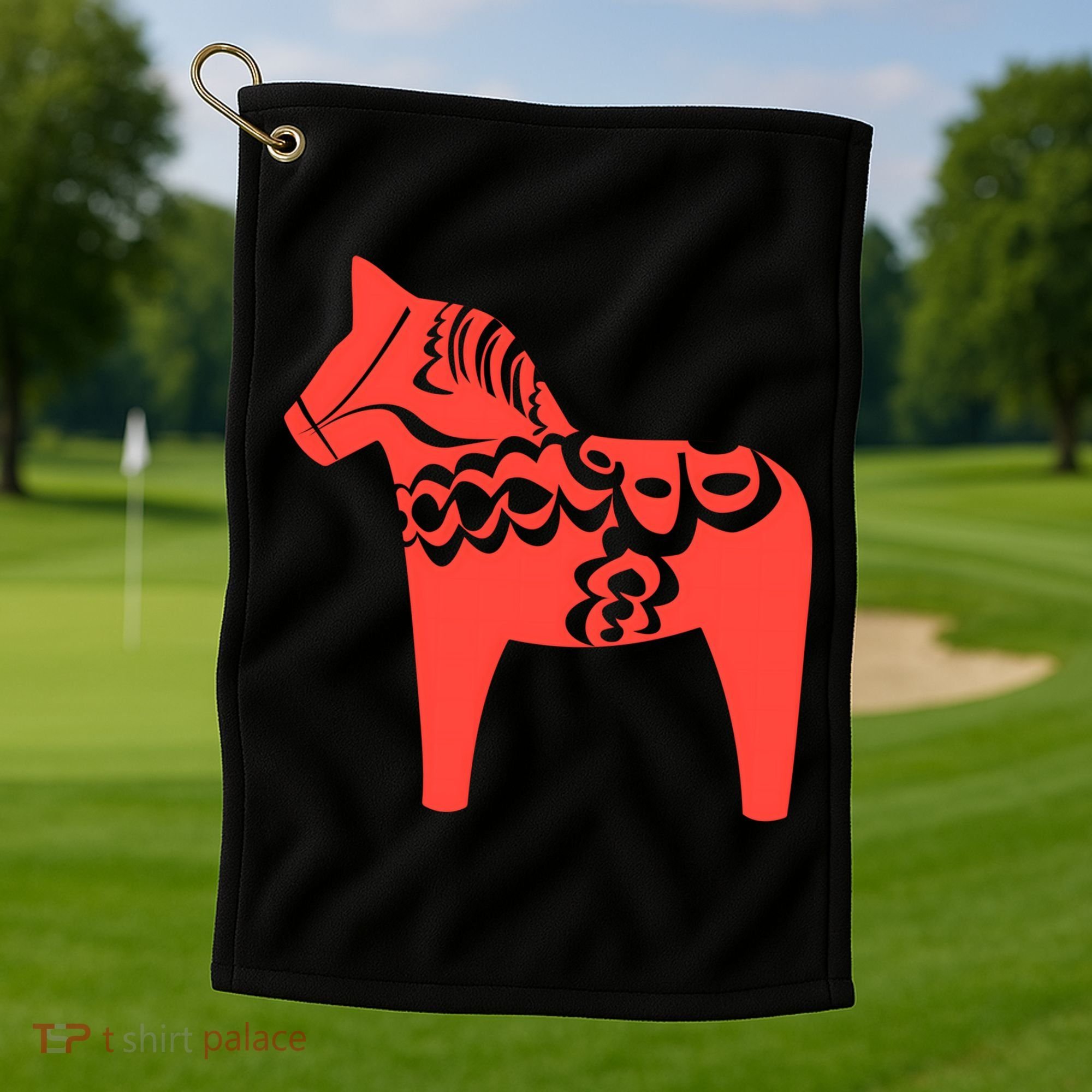 Dala Horse Gift Dalarna Swedish Sweden Sverige Gift Golf Towel