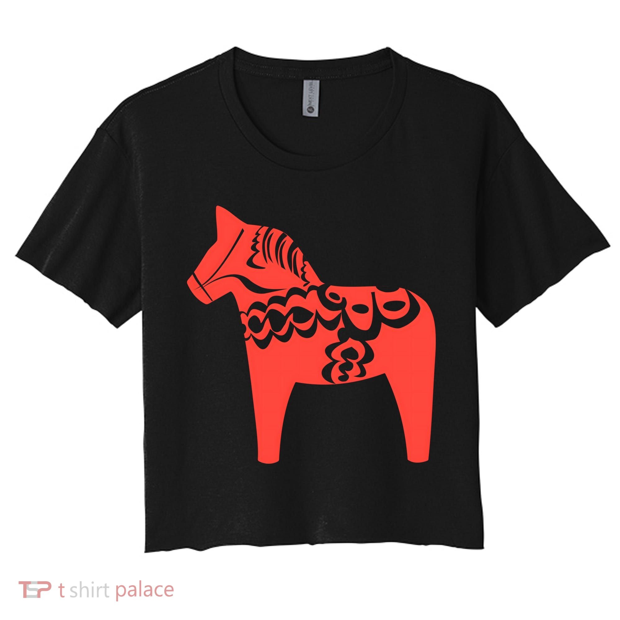 Dala Horse Gift Dalarna Swedish Sweden Sverige Gift Women's Crop Top Tee
