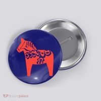 Dala Horse Gift Dalarna Swedish Sweden Sverige Gift Button thumb 0