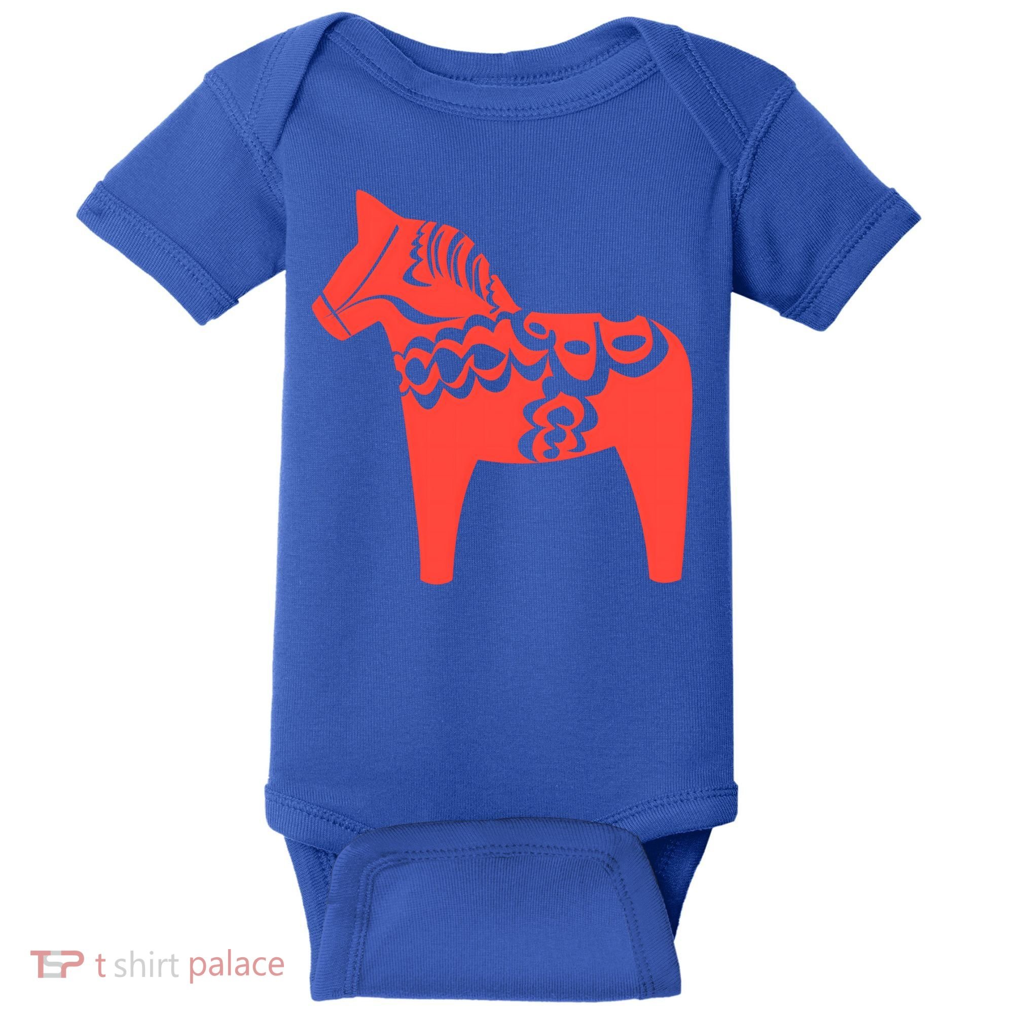 Dala Horse Gift Dalarna Swedish Sweden Sverige Gift Baby Bodysuit