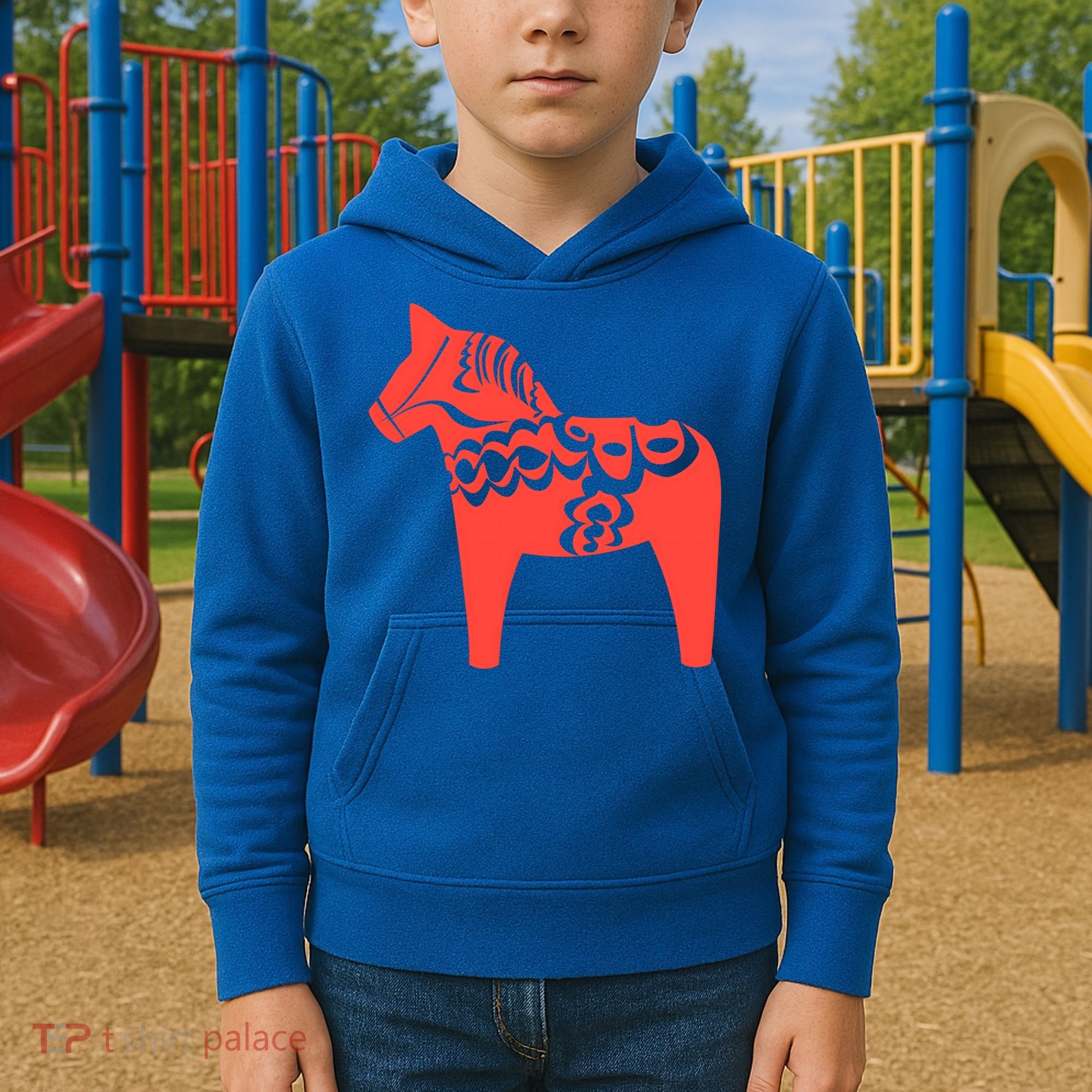 Dala Horse Gift Dalarna Swedish Sweden Sverige Gift Kids Hoodie