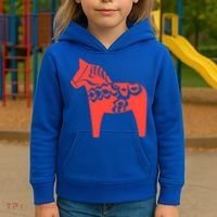 Dala Horse Gift Dalarna Swedish Sweden Sverige Gift Kids Hoodie thumb 3