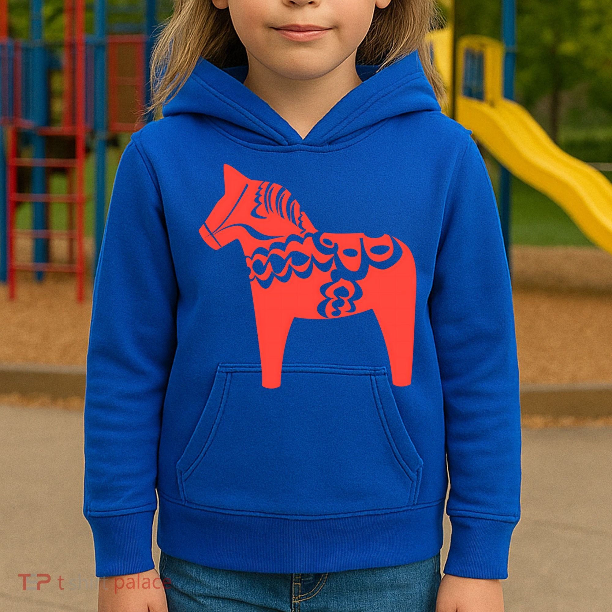 Dala Horse Gift Dalarna Swedish Sweden Sverige Gift Kids Hoodie