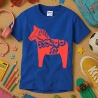 Dala Horse Gift Dalarna Swedish Sweden Sverige Gift Kids T-Shirt thumb 3