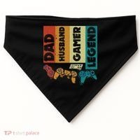 Dad Husband Gamer Legend Dad Video Gamer USA-Made Doggie Bandana thumb 0