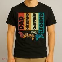 Dad Husband Gamer Legend Dad Video Gamer T-Shirt thumb 3