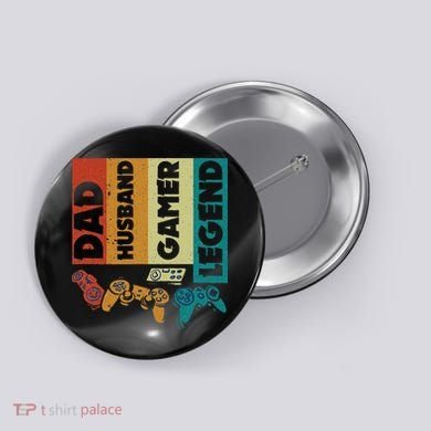 Dad Husband Gamer Legend Dad Video Gamer Button