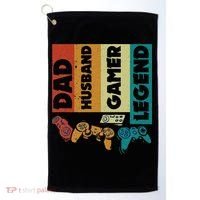 Dad Husband Gamer Legend Dad Video Gamer Golf Towel thumb 0