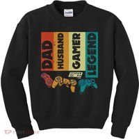 Dad Husband Gamer Legend Dad Video Gamer Kids Sweatshirt thumb 0