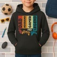 Dad Husband Gamer Legend Dad Video Gamer Kids Hoodie thumb 2