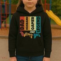 Dad Husband Gamer Legend Dad Video Gamer Kids Hoodie thumb 3