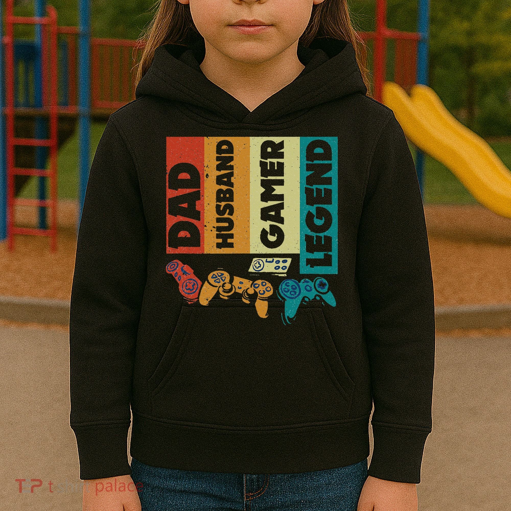 Dad Husband Gamer Legend Dad Video Gamer Kids Hoodie