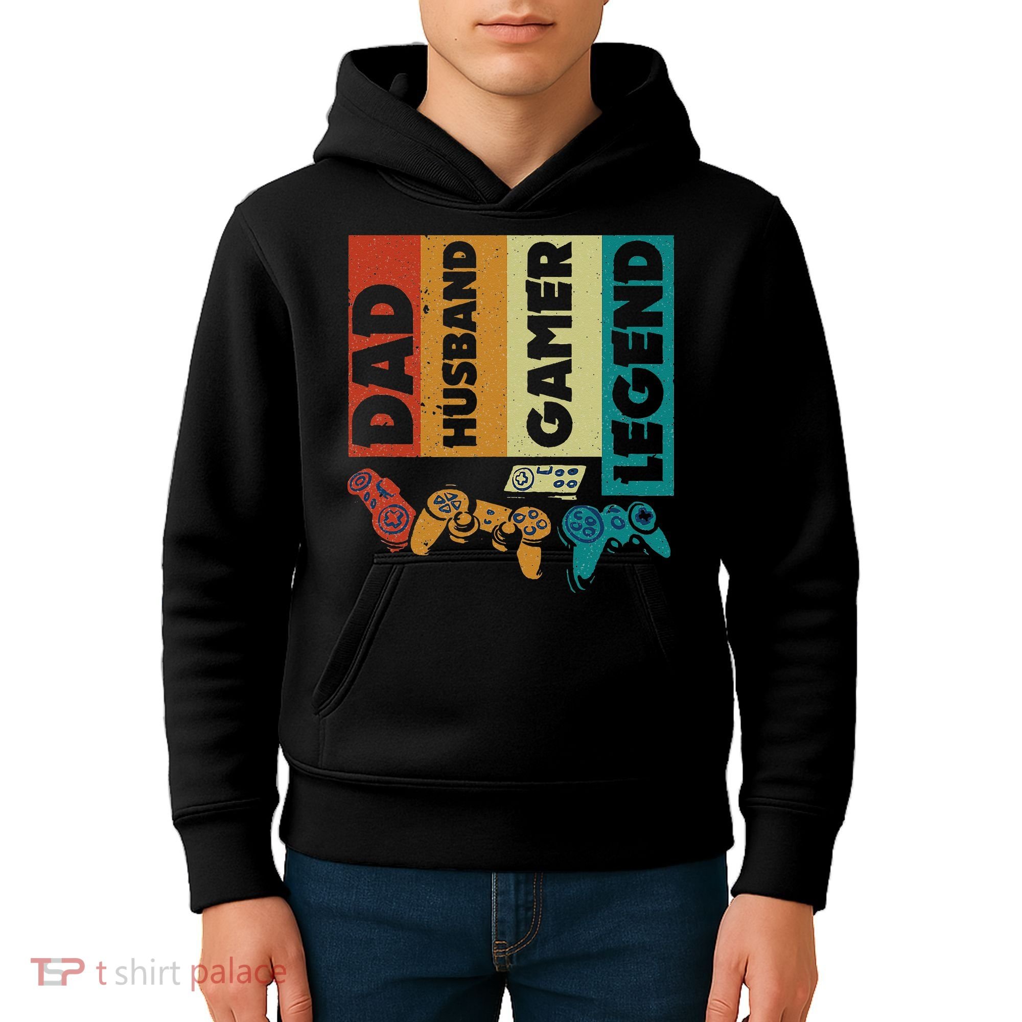 Dad Husband Gamer Legend Dad Video Gamer Kids Hoodie