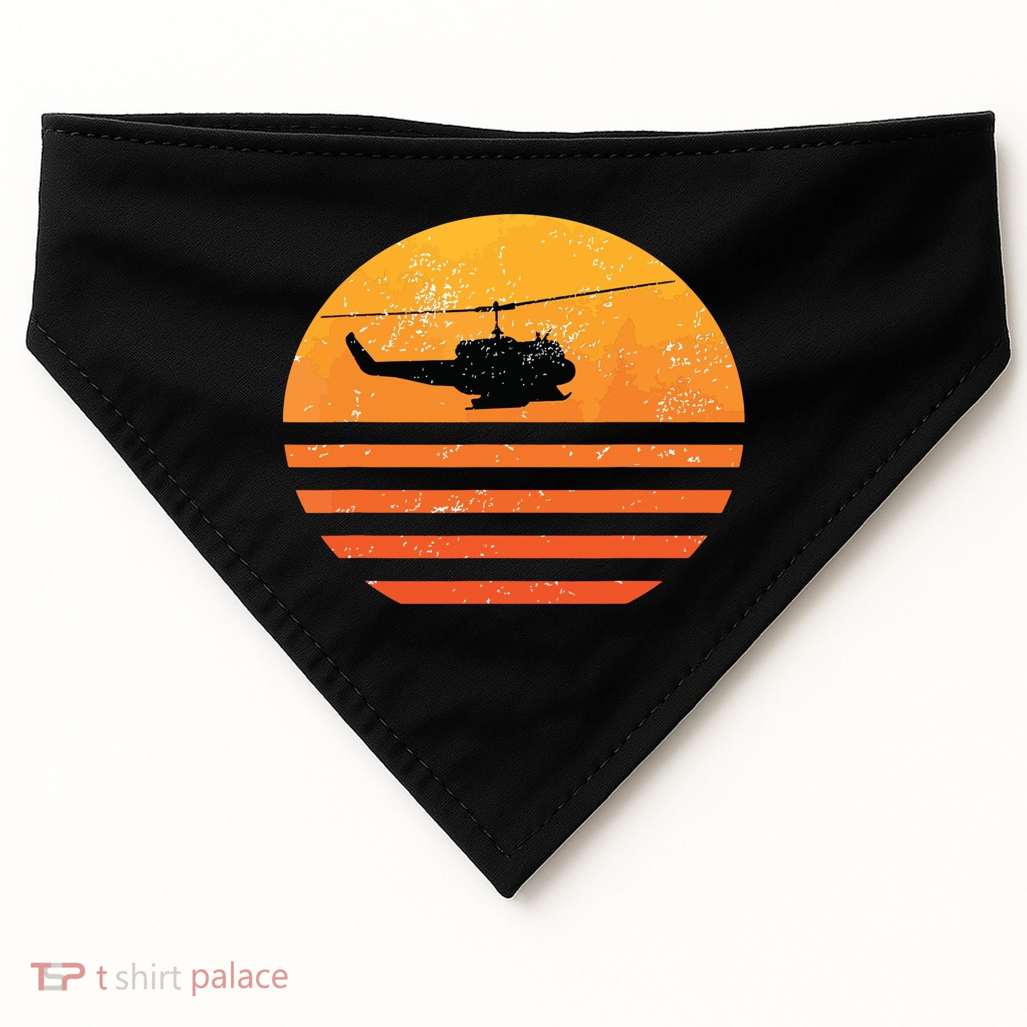 Distressed Huey Helicopter Uh1 Vietnam War Veteran USA-Made Doggie Bandana