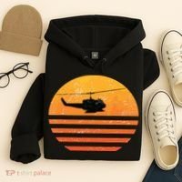 Distressed Huey Helicopter Uh1 Vietnam War Veteran Hoodie thumb 4