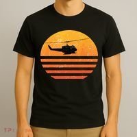 Distressed Huey Helicopter Uh1 Vietnam War Veteran T-Shirt thumb 3
