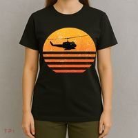 Distressed Huey Helicopter Uh1 Vietnam War Veteran T-Shirt thumb 4