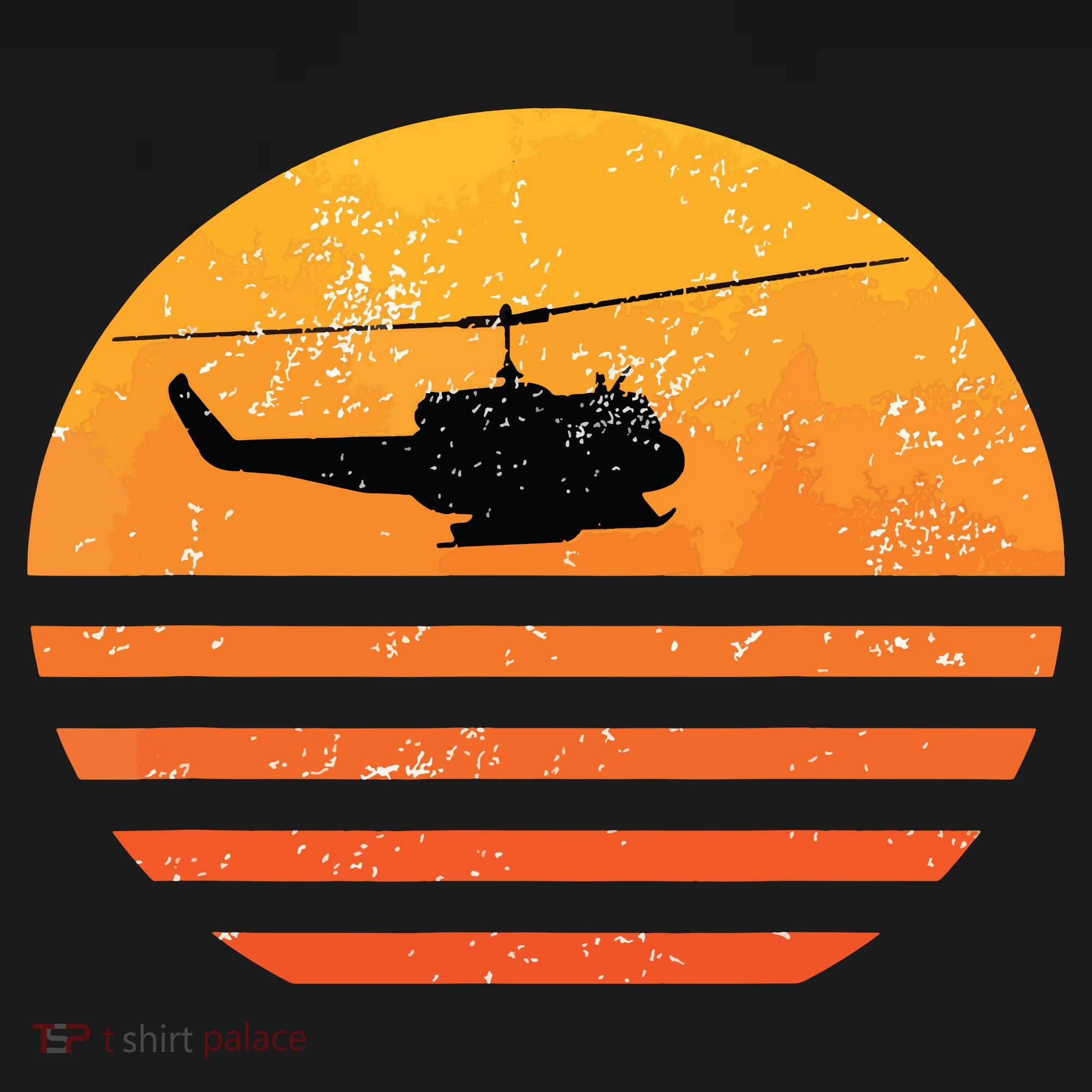 Distressed Huey Helicopter Uh1 Vietnam War Veteran T-Shirt