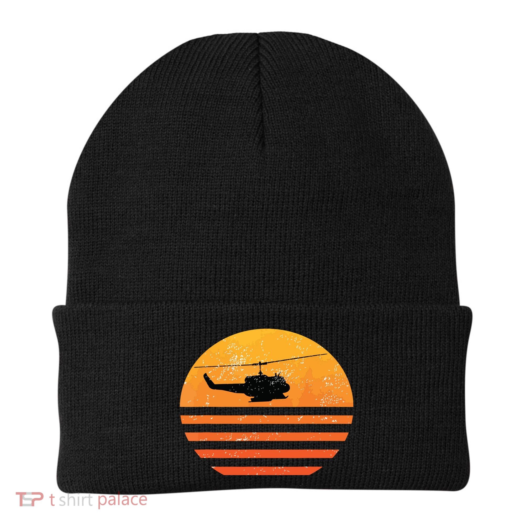 Distressed Huey Helicopter Uh1 Vietnam War Veteran Beanie