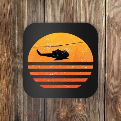 Distressed Huey Helicopter Uh1 Vietnam War Veteran Coaster
