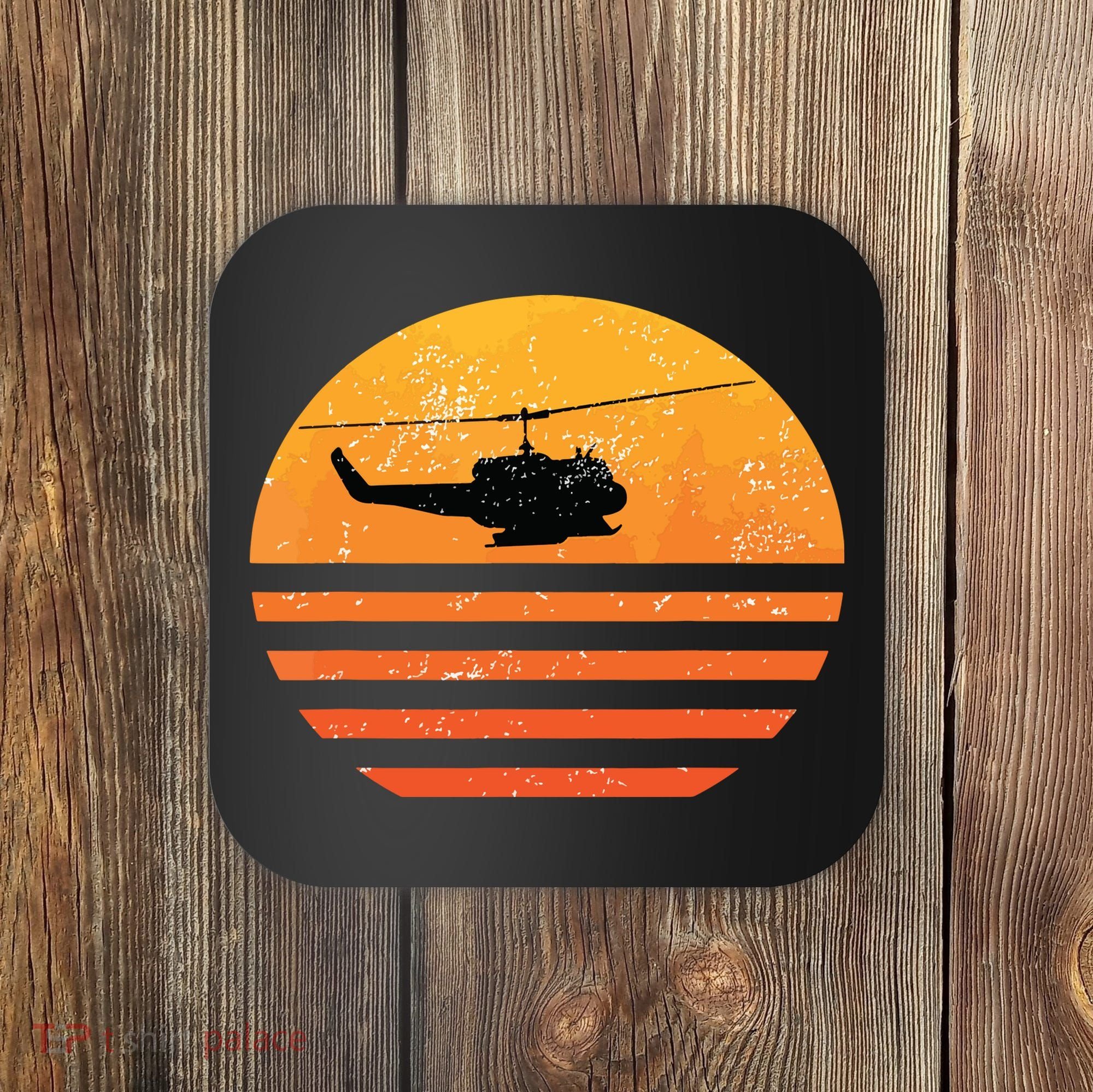 Distressed Huey Helicopter Uh1 Vietnam War Veteran Coaster