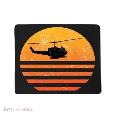 Distressed Huey Helicopter Uh1 Vietnam War Veteran Mousepad