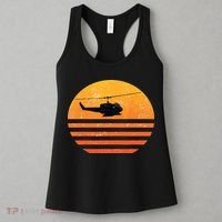 Distressed Huey Helicopter Uh1 Vietnam War Veteran Women's Tank Top thumb 3