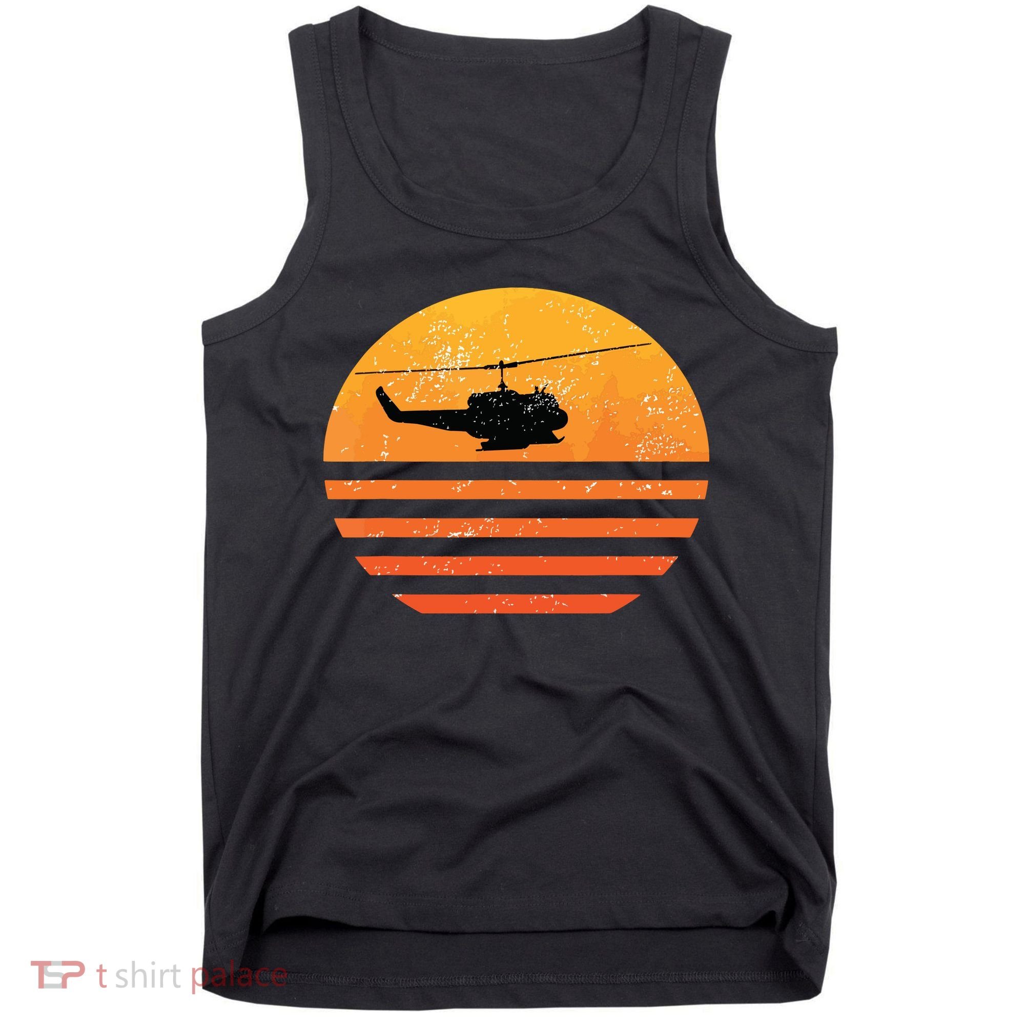 Distressed Huey Helicopter Uh1 Vietnam War Veteran Tank Top
