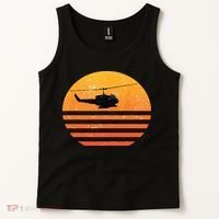 Distressed Huey Helicopter Uh1 Vietnam War Veteran Tank Top thumb 2