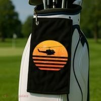 Distressed Huey Helicopter Uh1 Vietnam War Veteran Golf Towel thumb 2