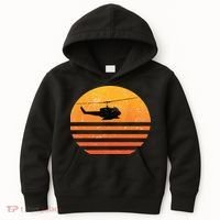 Distressed Huey Helicopter Uh1 Vietnam War Veteran Kids Hoodie thumb 0