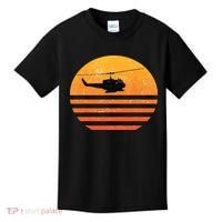 Distressed Huey Helicopter Uh1 Vietnam War Veteran Kids T-Shirt thumb 0