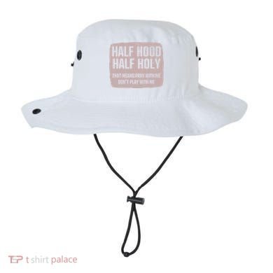 Distressed Half Hood Half Holy That Mean Pray With DonT Play With Me Bucket Hat