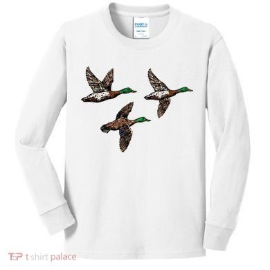 Duck Hunting Hunter Kids Long Sleeve Shirt