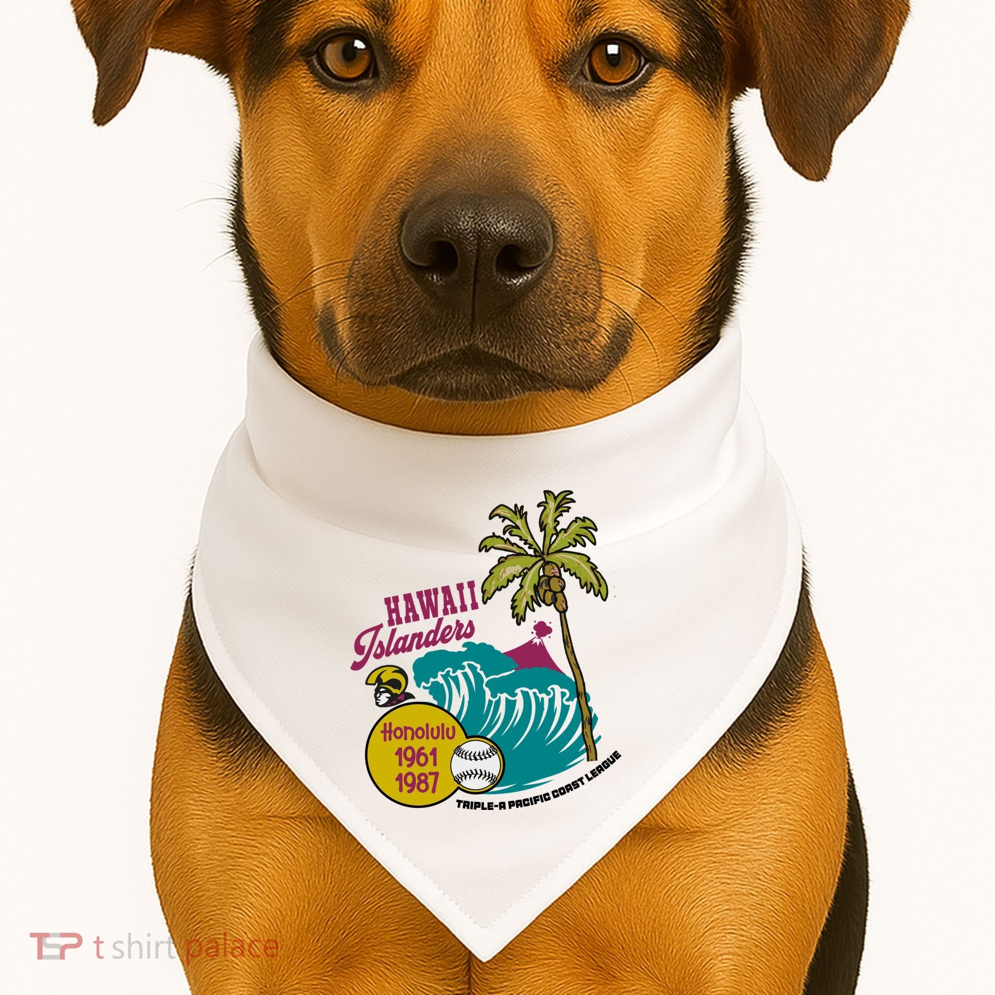 Defunct Hawaii Islanders Baseball Team USA-Made Doggie Bandana