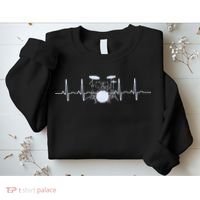 Drum Heartbeat Lifeline Music Lover Gift Drummer Sweatshirt thumb 2