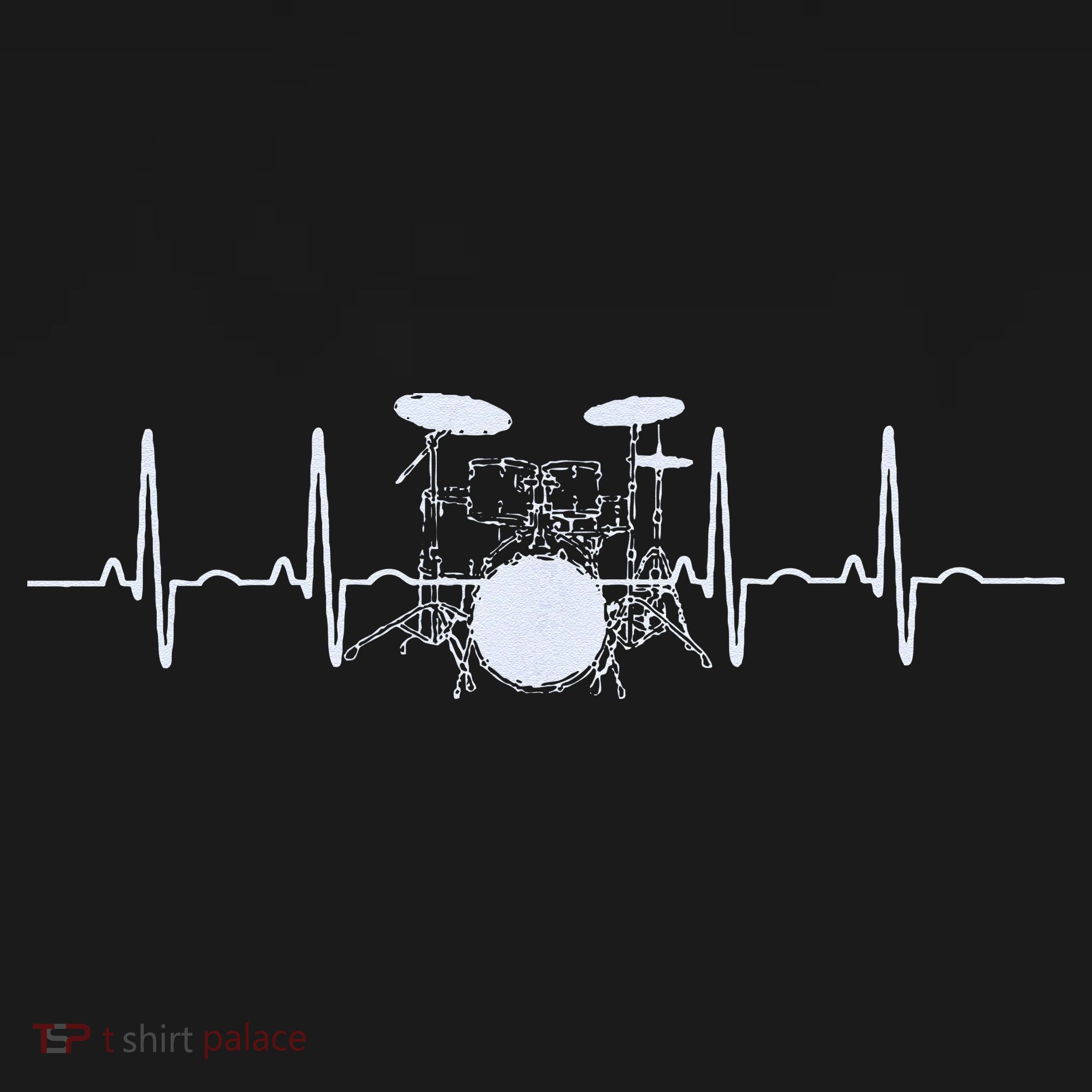 Drum Heartbeat Lifeline Music Lover Gift Drummer T-Shirt