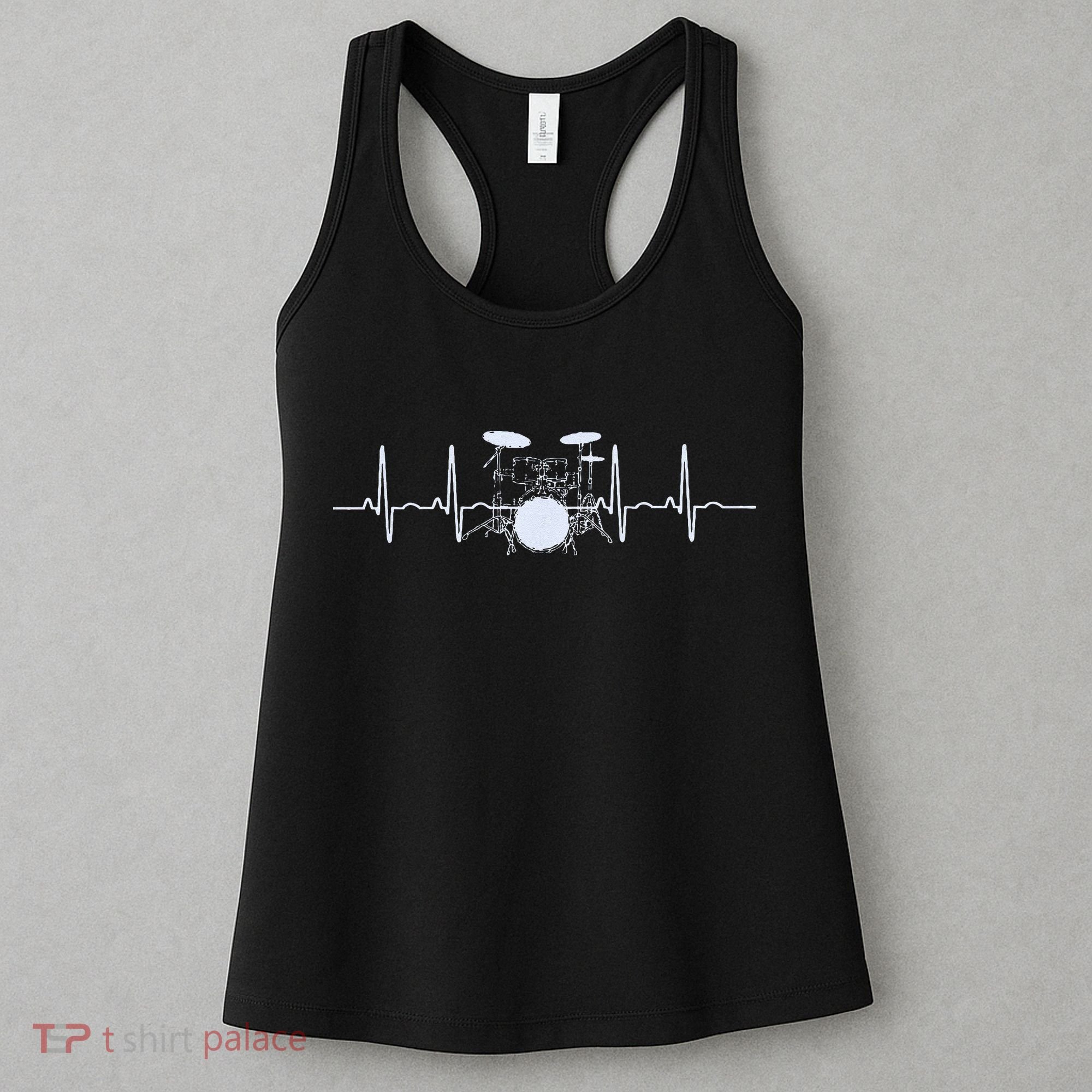 Drum Heartbeat Lifeline Music Lover Gift Drummer Women's Tank Top